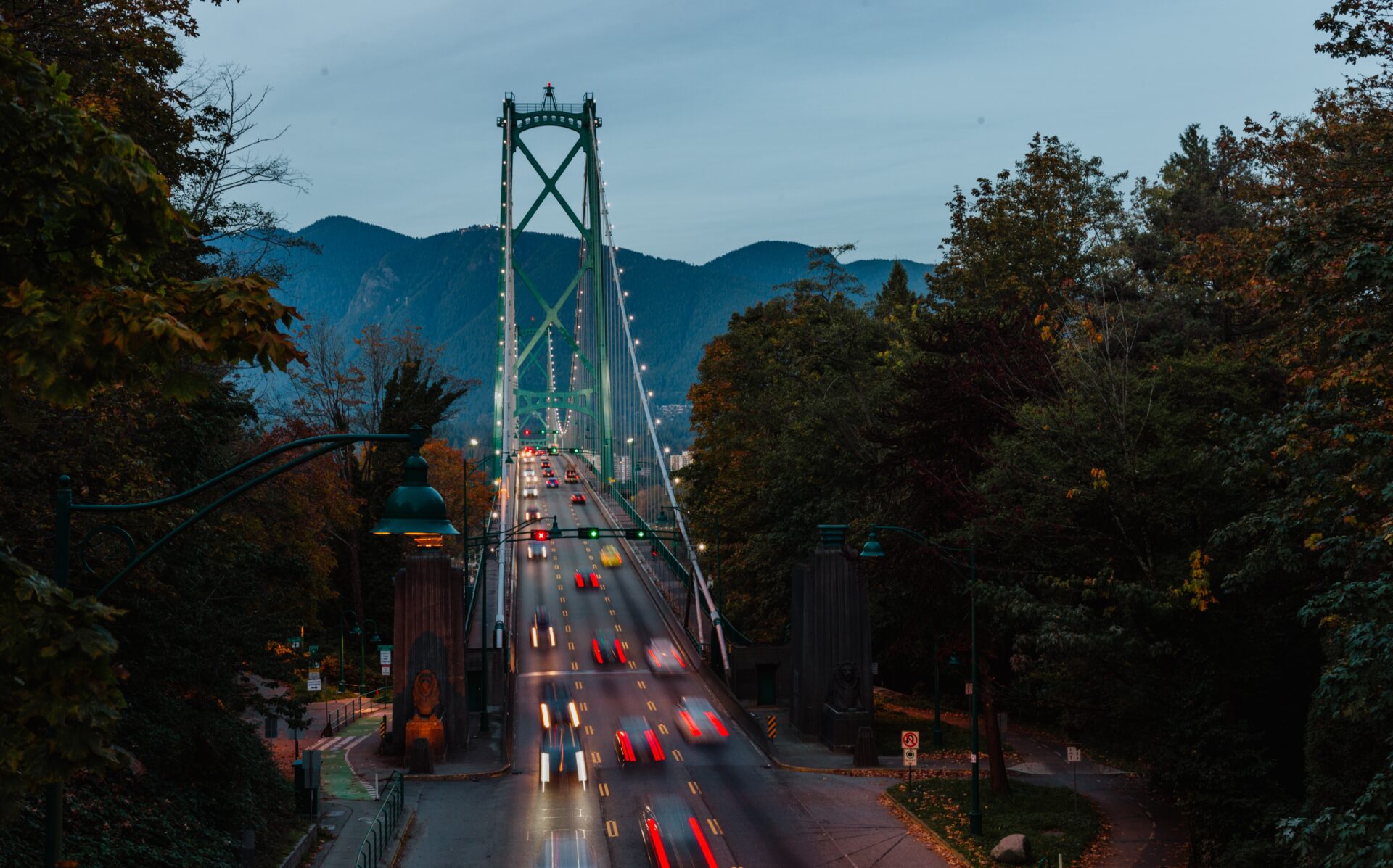 A bridge over a road.