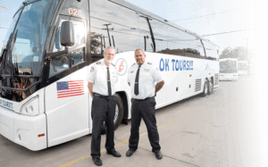 bus driver drivers outside of bus