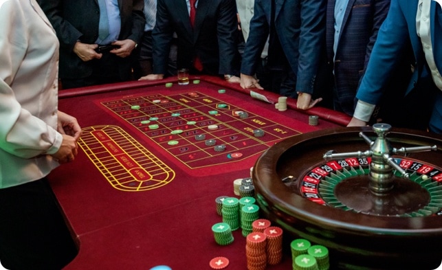 red gambling table