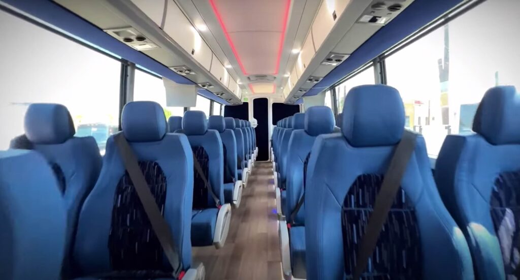bus aisle modern bus interior